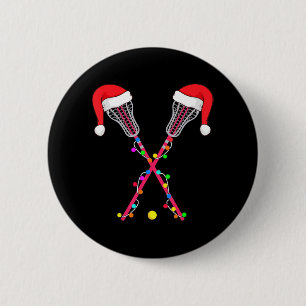 Chapa Redonda De 5 Cm Navidades Lacrosse Santa Hat alumbran navidades de