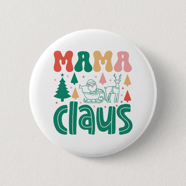 Chapa Redonda De 5 Cm Navidades Mama Claus Design-60097 (Anverso)