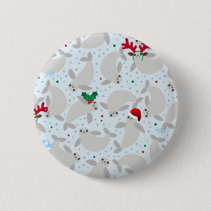 Chapa Redonda De 5 Cm navidades manatee