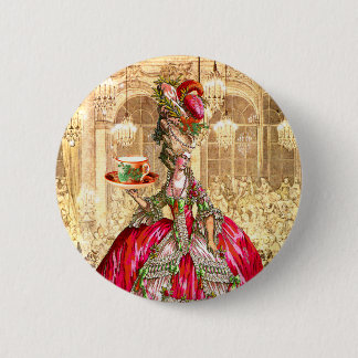 Chapa Redonda De 5 Cm Navidades Marie Antoinette Fiesta de té Pin