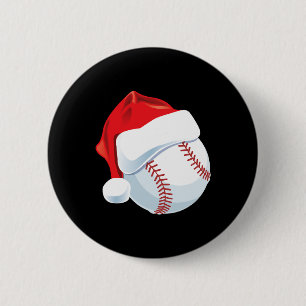 Chapa Redonda De 5 Cm Navidades masculinos de béisbol Santa Hat