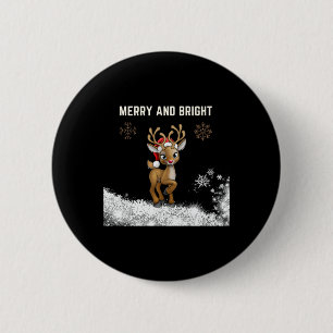 Chapa Redonda De 5 Cm Navidades merry y brillantes