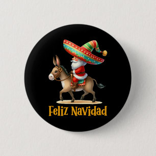 Chapa Redonda De 5 Cm Navidades mexicanos de Santa Riding Navidad Mexi