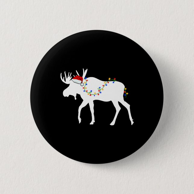 Chapa Redonda De 5 Cm Navidades Moose (Anverso)