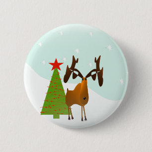 Chapa Redonda De 5 Cm Navidades Moose