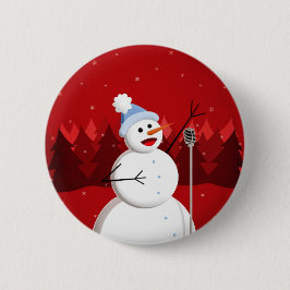 Chapa Redonda De 5 Cm Navidades musicales de Snowman