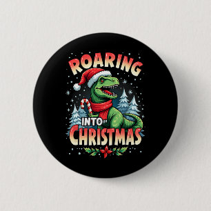 Chapa Redonda De 5 Cm Navidades, niños Chicas, divertidos dinosaurios X