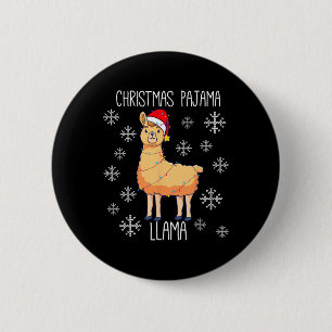 Chapa Redonda De 5 Cm Navidades Pajama Llama