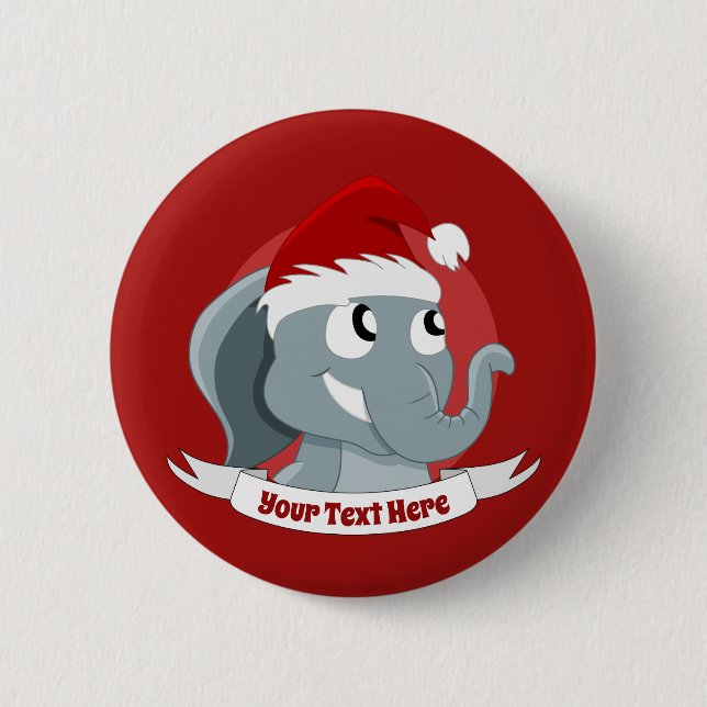Chapa Redonda De 5 Cm Navidades personalizado con un tierno elefante (Anverso)