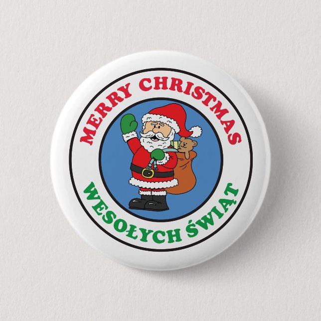 Chapa Redonda De 5 Cm Navidades polacos de Wesolych Swiat (Anverso)