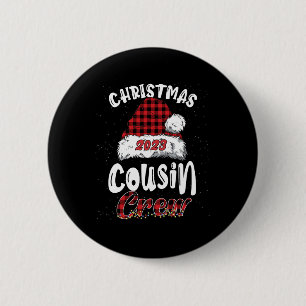 Chapa Redonda De 5 Cm Navidades Primo Tripulación Buffalo Red Plaid Paja