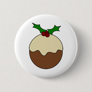 Chapa Redonda De 5 Cm Navidades pudding