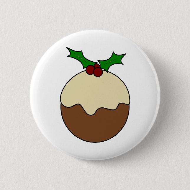 Chapa Redonda De 5 Cm Navidades pudding (Anverso)