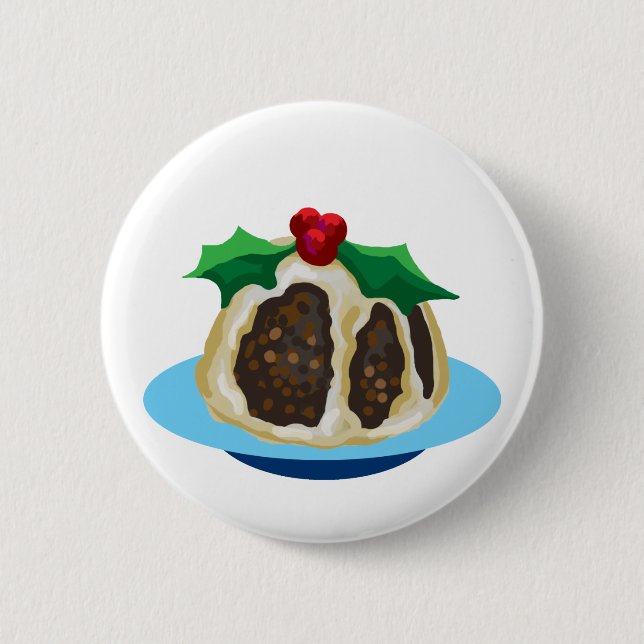 Chapa Redonda De 5 Cm Navidades pudding (Anverso)