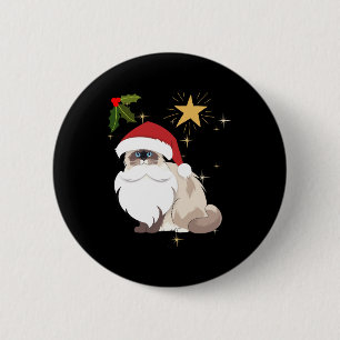 Chapa Redonda De 5 Cm Navidades Ragdoll cat