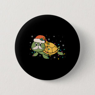 Chapa Redonda De 5 Cm Navidades retro de la tortuga del mar de Santa Luc