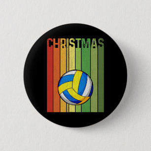 Chapa Redonda De 5 Cm Navidades Retro Voleibol Jugador Cuesta Agrupación