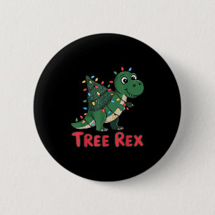 Chapa Redonda De 5 Cm Navidades Rex de los Árboles de Dinosaurios Hombre