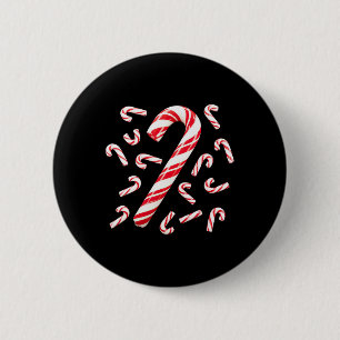 Chapa Redonda De 5 Cm Navidades Santa Caña De Candy Rojo Y Blanco