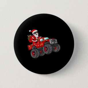 Chapa Redonda De 5 Cm Navidades Santa Claus Monstruando Camión Boys Ki