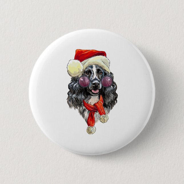 Chapa Redonda De 5 Cm Navidades spaniel dog (Anverso)