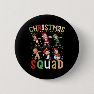 Chapa Redonda De 5 Cm Navidades Squad Santa Dabbing Elf