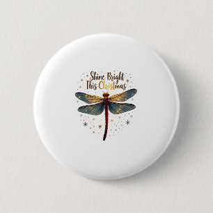 Chapa Redonda De 5 Cm Navidades Star Dragonfly