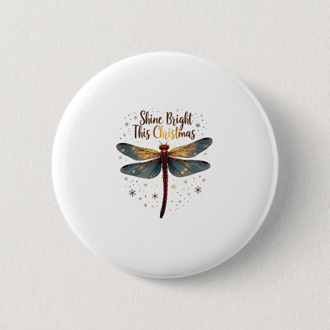 Chapa Redonda De 5 Cm Navidades Star Dragonfly (Anverso)