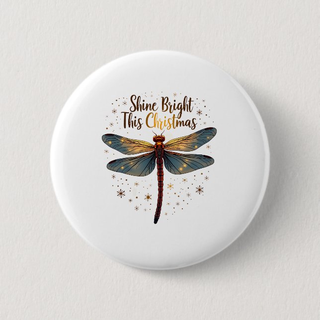 Chapa Redonda De 5 Cm Navidades Star Dragonfly (Anverso)