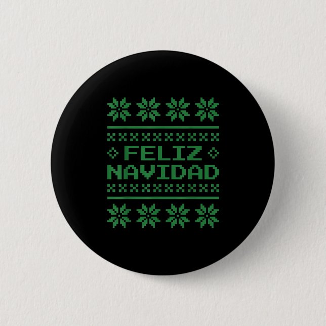 Chapa Redonda De 5 Cm Navidades suéter Feliz Navidad Xel Pattern S (Anverso)