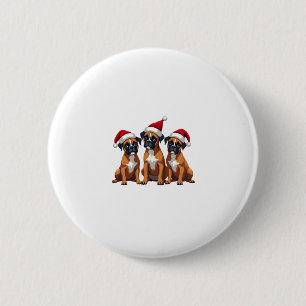 Chapa Redonda De 5 Cm Navidades suéteres feos de perros boxeadores navid