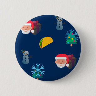 Chapa Redonda De 5 Cm navidades taco emoji