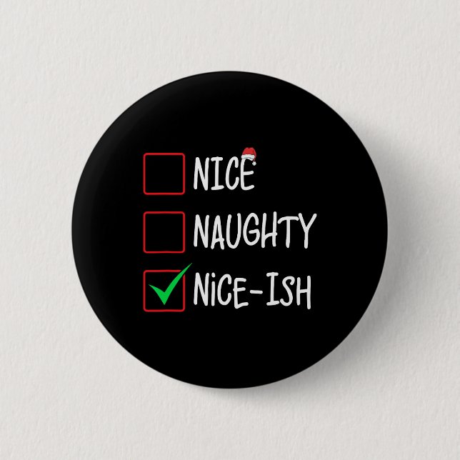 Chapa Redonda De 5 Cm Navidades traviesos de Niza List Santa Claus (Anverso)