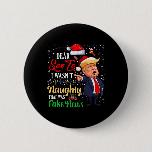 Chapa Redonda De 5 Cm Navidades Trump: Queridas noticias falsas y divert