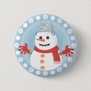CHAPA REDONDA DE 5 CM NAVIDADES WINTER SNOWMAN