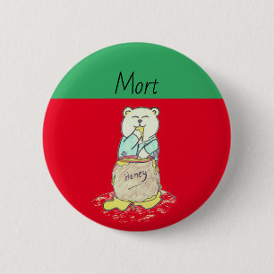 Chapa Redonda De 5 Cm Navidades (x-mas) de color "Morton el oso salado"