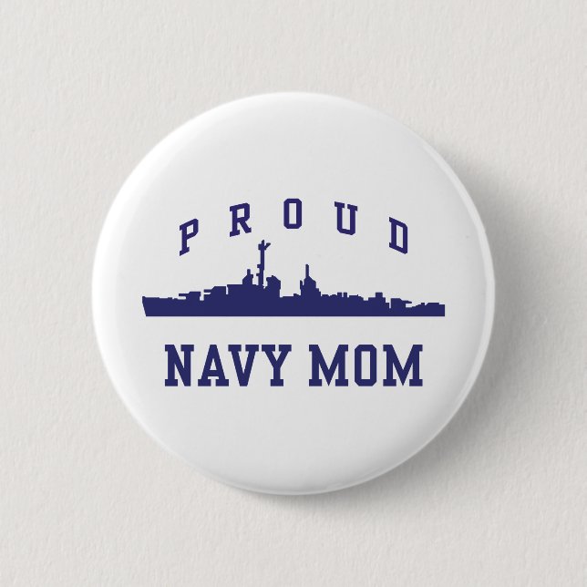 Chapa Redonda De 5 Cm Navy Mom (Anverso)
