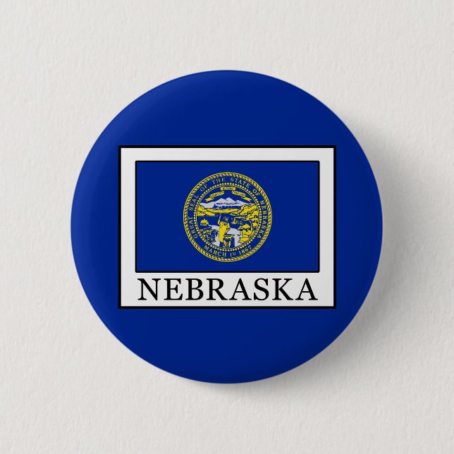 Chapa Redonda De 5 Cm Nebraska (Anverso)