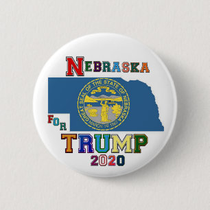 Chapa Redonda De 5 Cm Nebraska para Trump 2020