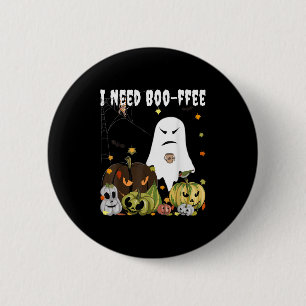Chapa Redonda De 5 Cm Necesito Boo-ffee Fantasma Jack-o-lantern Amante d