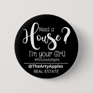 Chapa Redonda De 5 Cm necesito una casa Yo soy tu chica agente inmobilia