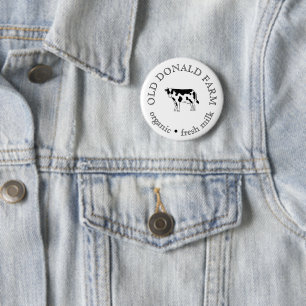 Chapa Redonda De 5 Cm Negocio Pequeño Granja Fresca Personalizada