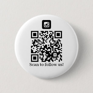 Chapa Redonda De 5 Cm Negocio Síganos código QR