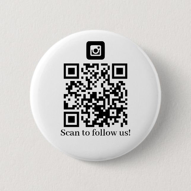 Chapa Redonda De 5 Cm Negocio Síganos código QR (Anverso)