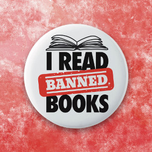 Chapa Redonda De 5 Cm Negrita «Leo libros prohibidos» Bookish 
