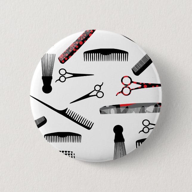 Chapa Redonda De 5 Cm Negro rojo de pelo natural (Anverso)