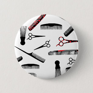 Chapa Redonda De 5 Cm Negro rojo de pelo natural