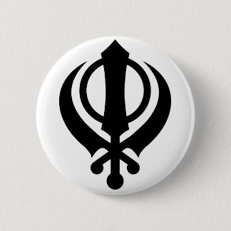 Chapa Redonda De 5 Cm Negro sikh de Khanda
