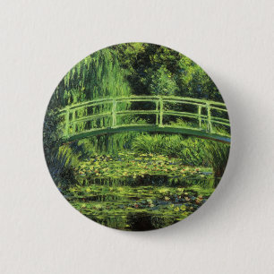 Chapa Redonda De 5 Cm Nenúfares blancos de Claude Monet, Arte Vintage