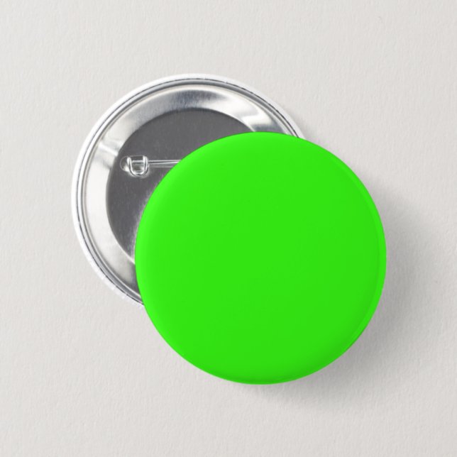 Chapa Redonda De 5 Cm Neon Green Custom Button Badge (Anverso y reverso)